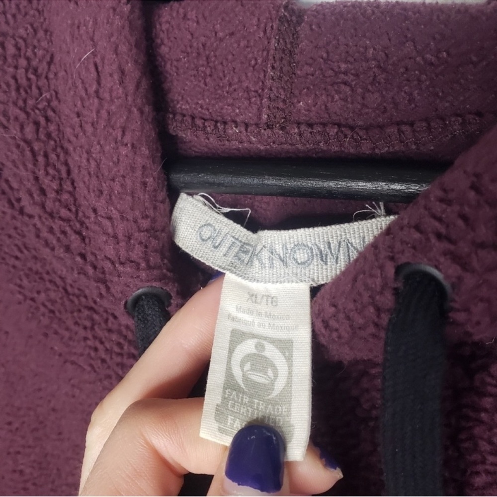 Outerknown fleece hoodie - burgundy - Picture 3 of 6